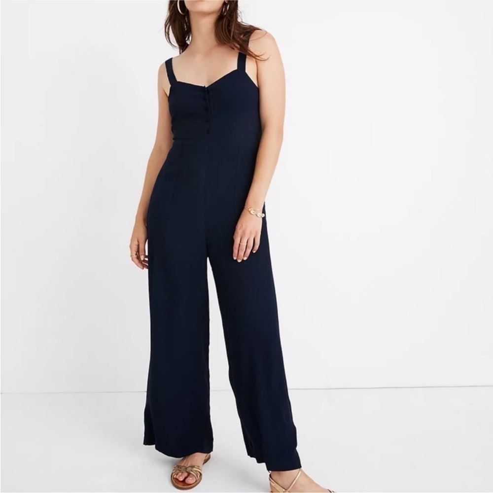 Madewell Button-Front Wide-Leg Jumpsuit
